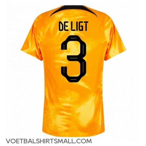 Nederland Matthijs de Ligt #3 Voetbalkleding Thuisshirt WK 2022 Korte Mouwen